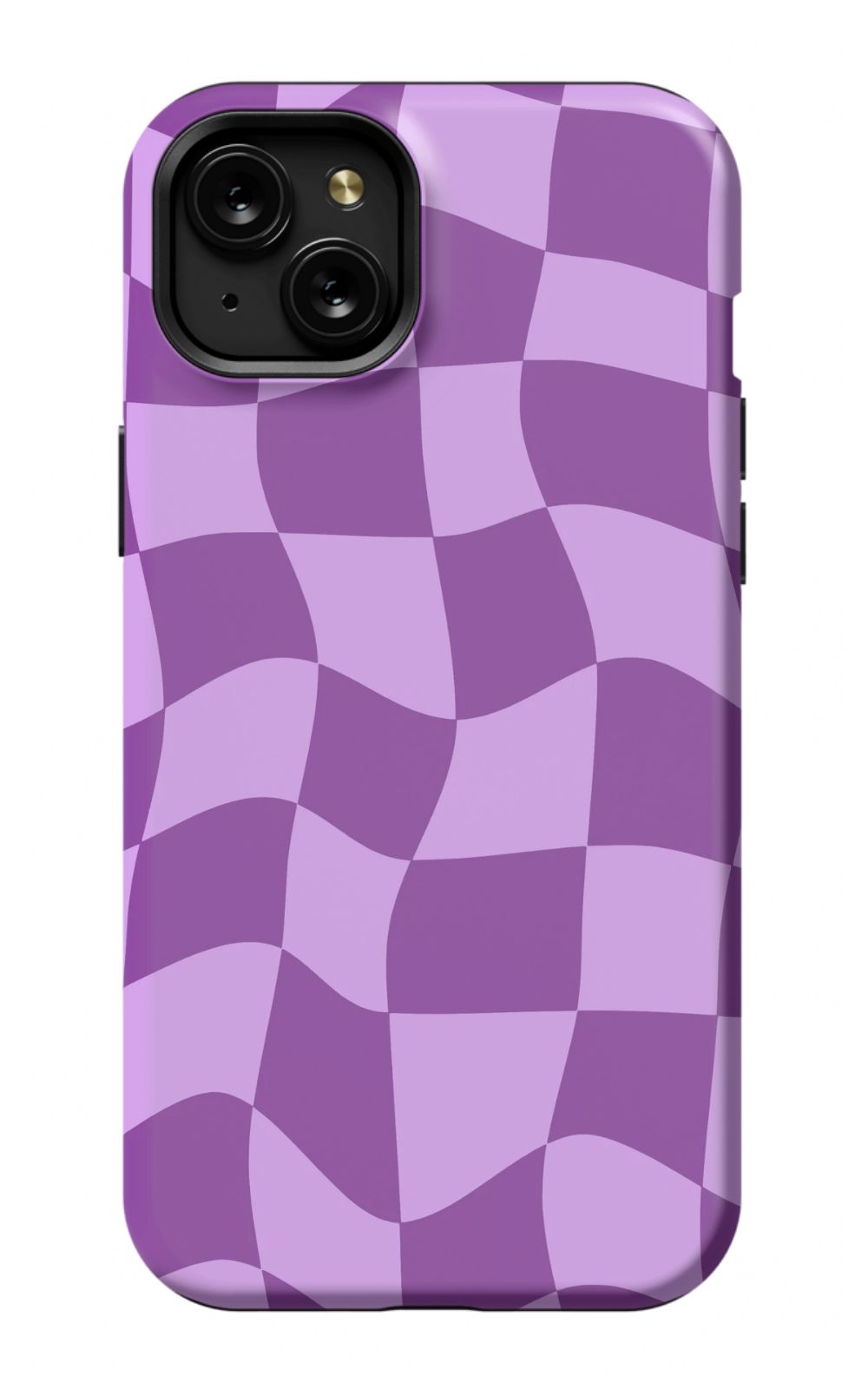 Purple Distorted Checkered Phone Case