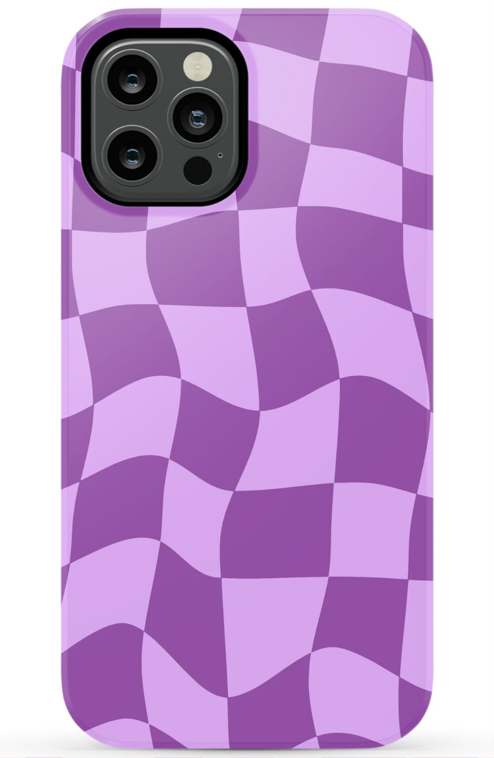 Purple Distorted Checkered Phone Case