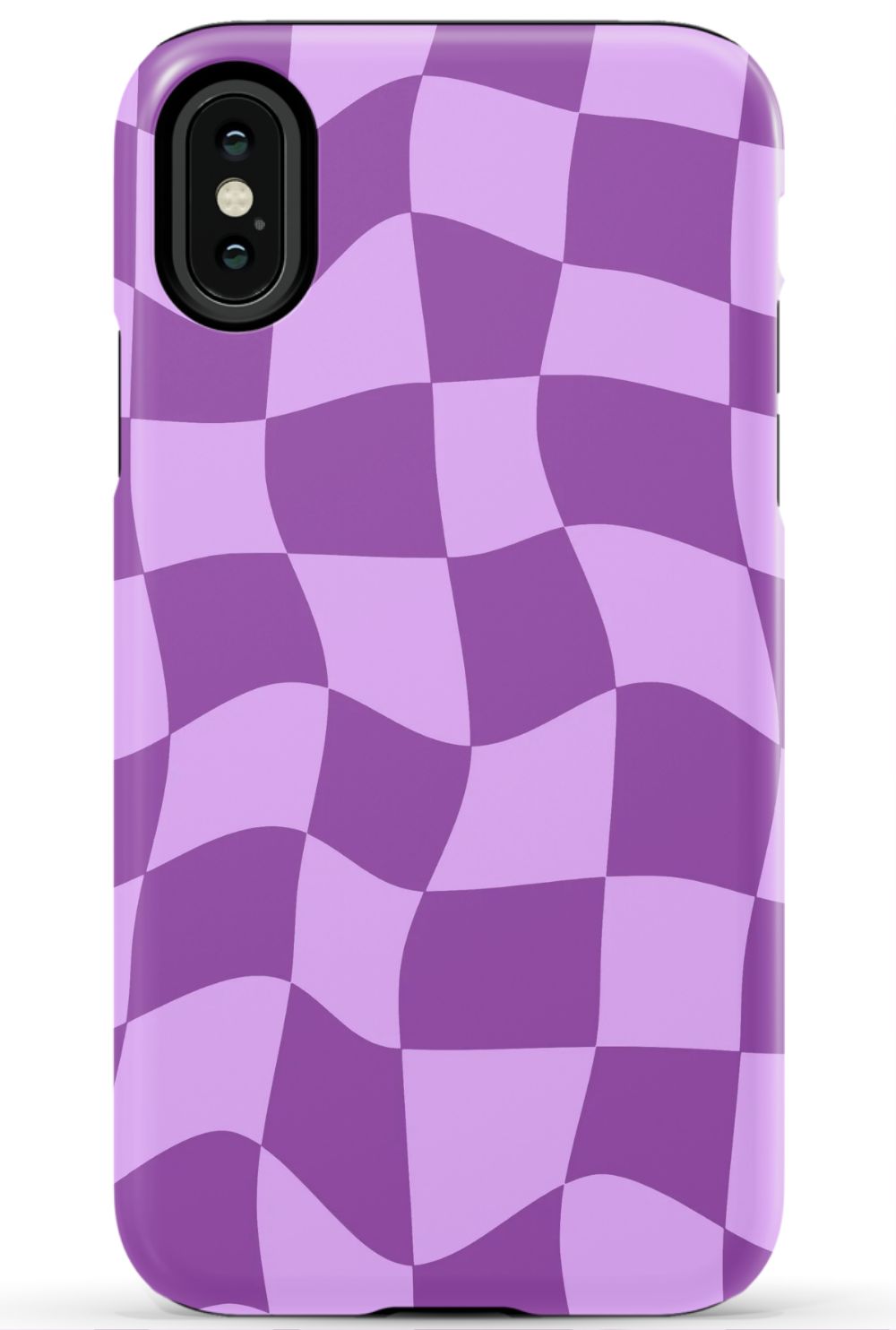 Purple Distorted Checkered Phone Case