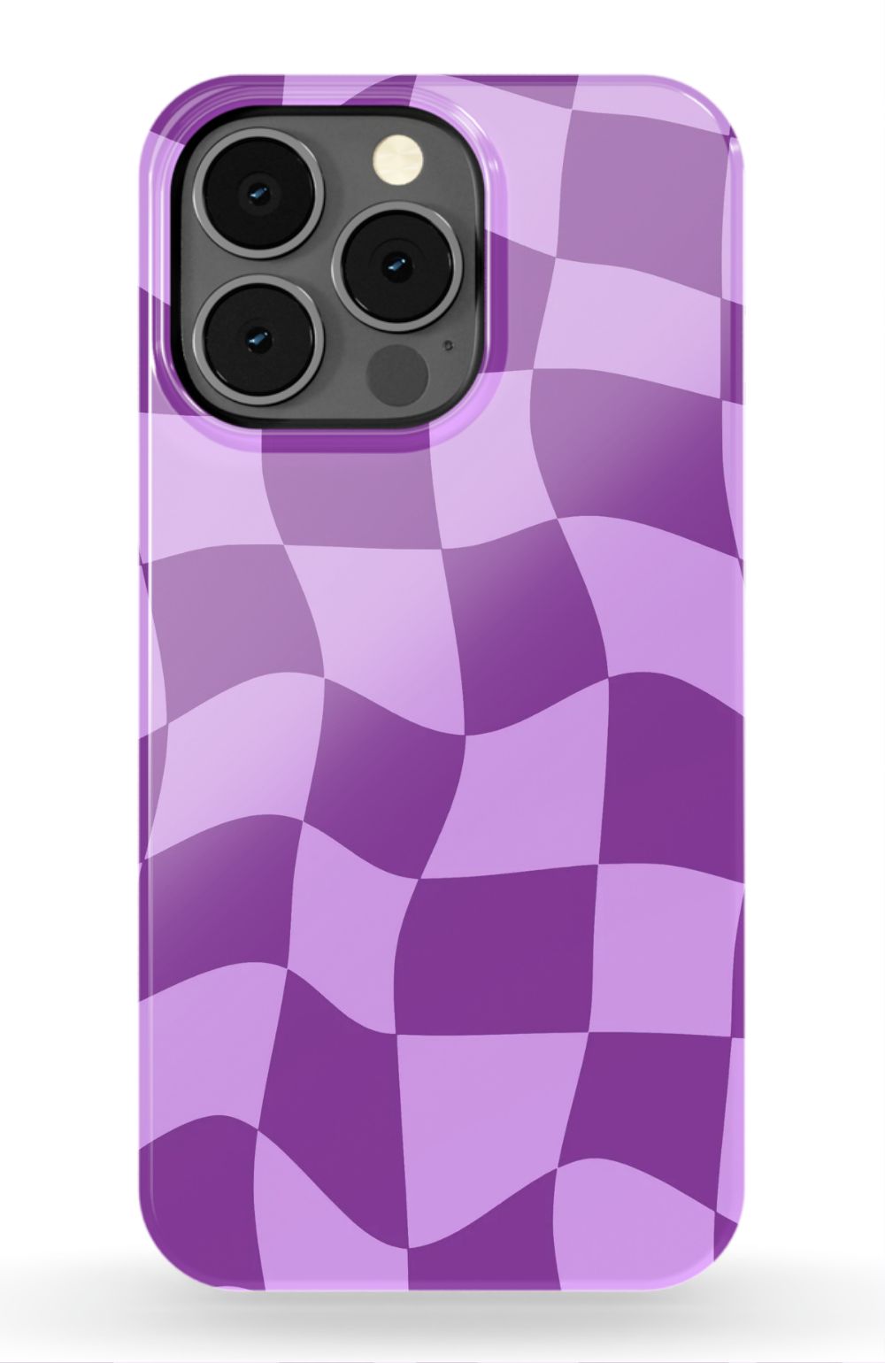 Purple Distorted Checkered Phone Case