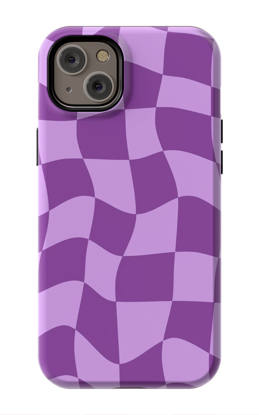 Purple Distorted Checkered Phone Case