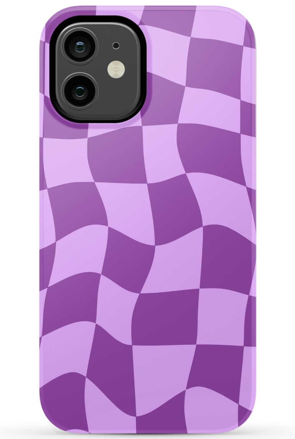 Purple Distorted Checkered Phone Case