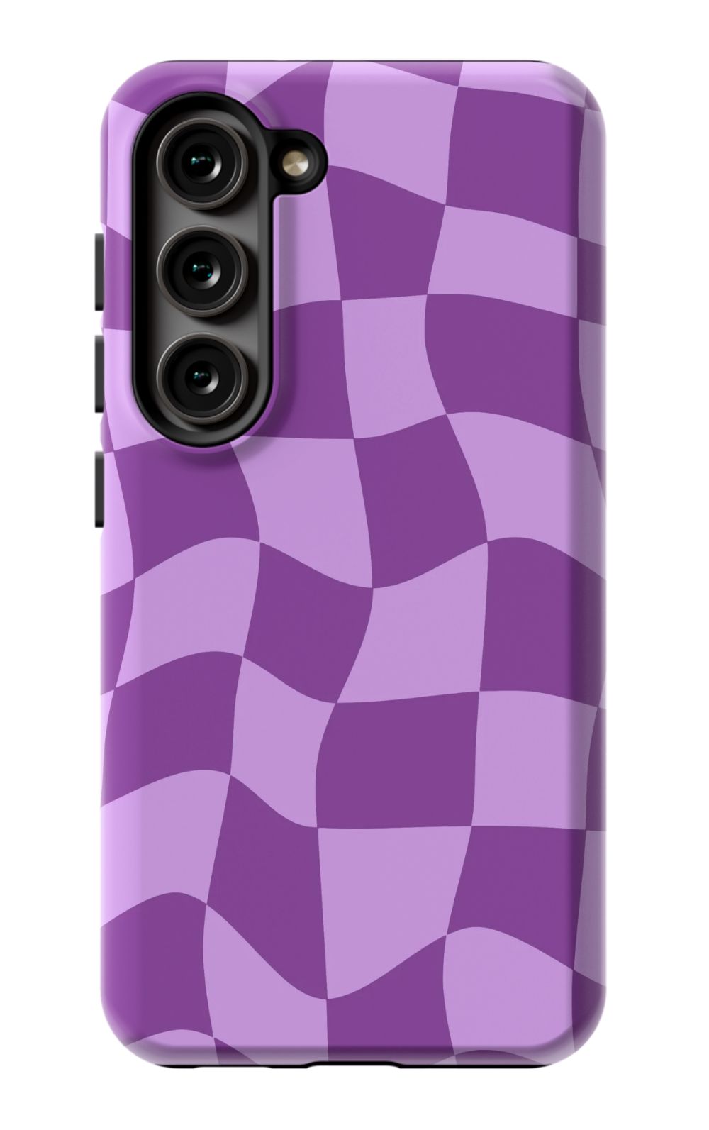 Purple Distorted Checkered Phone Case