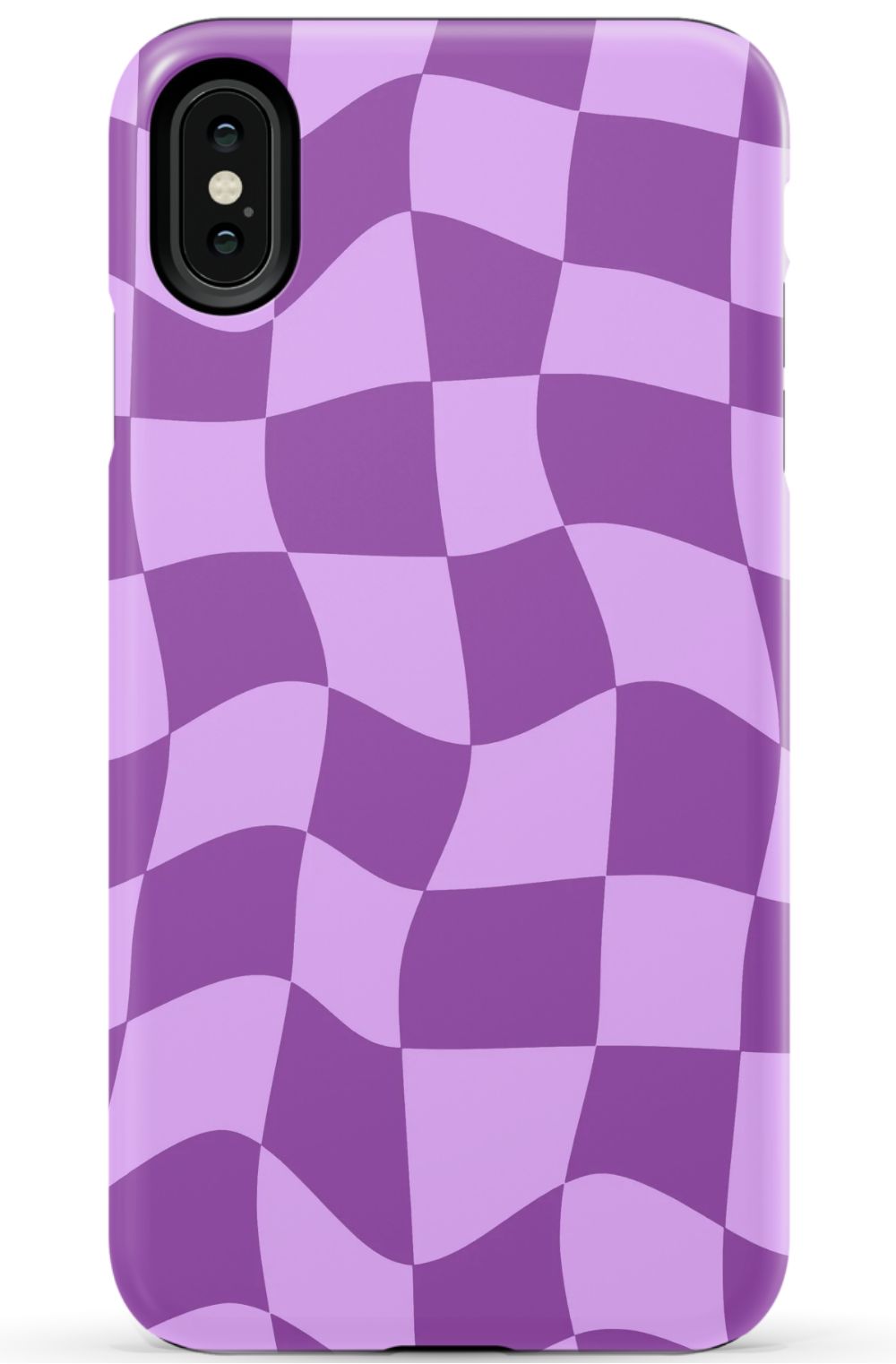 Purple Distorted Checkered Phone Case
