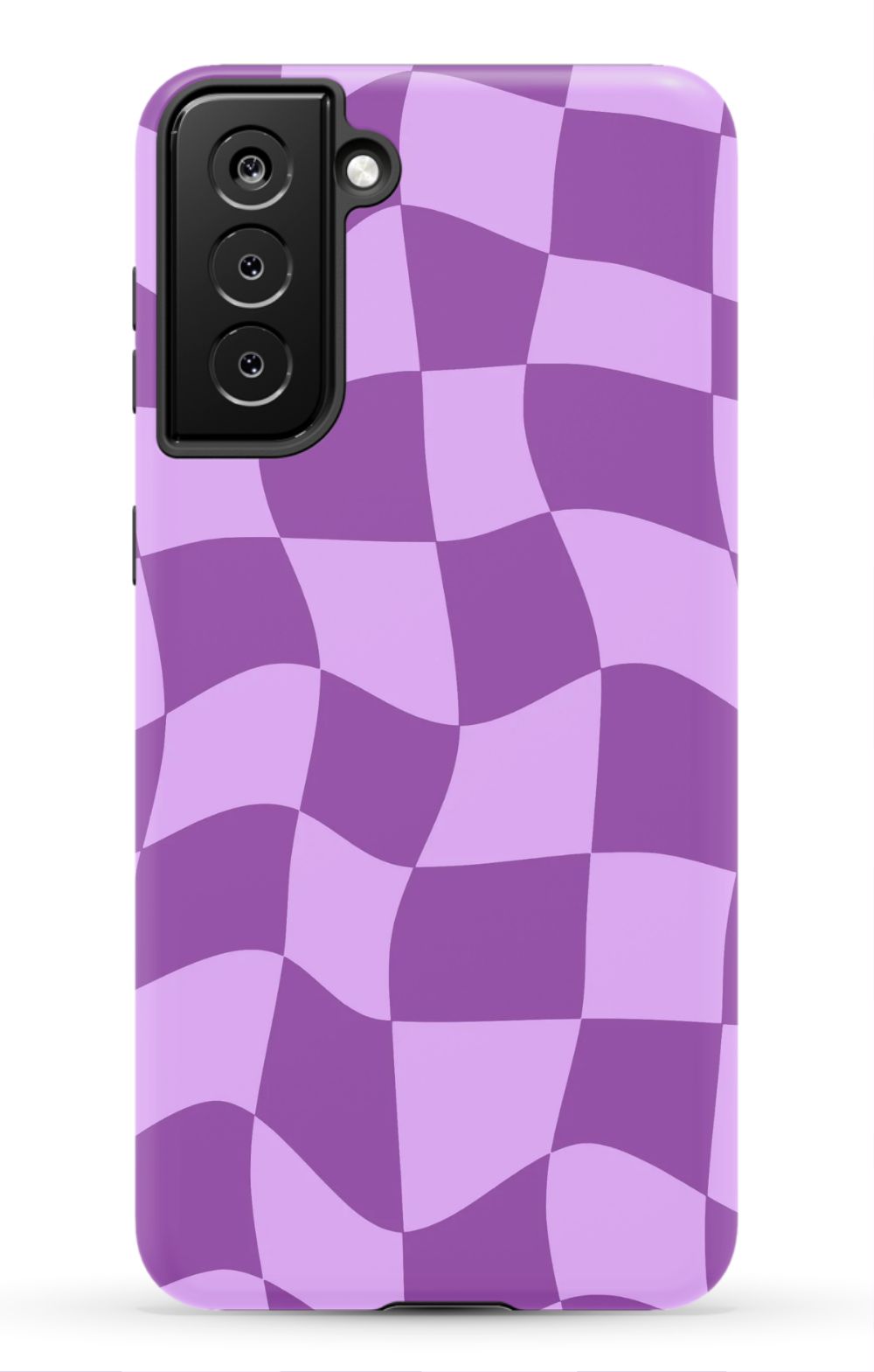 Purple Distorted Checkered Phone Case