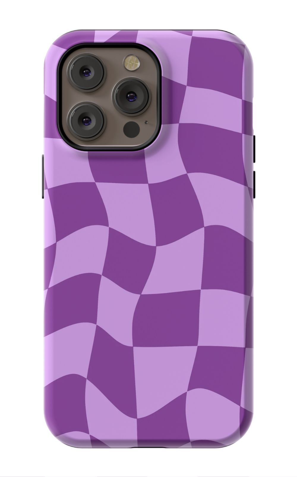 Purple Distorted Checkered Phone Case