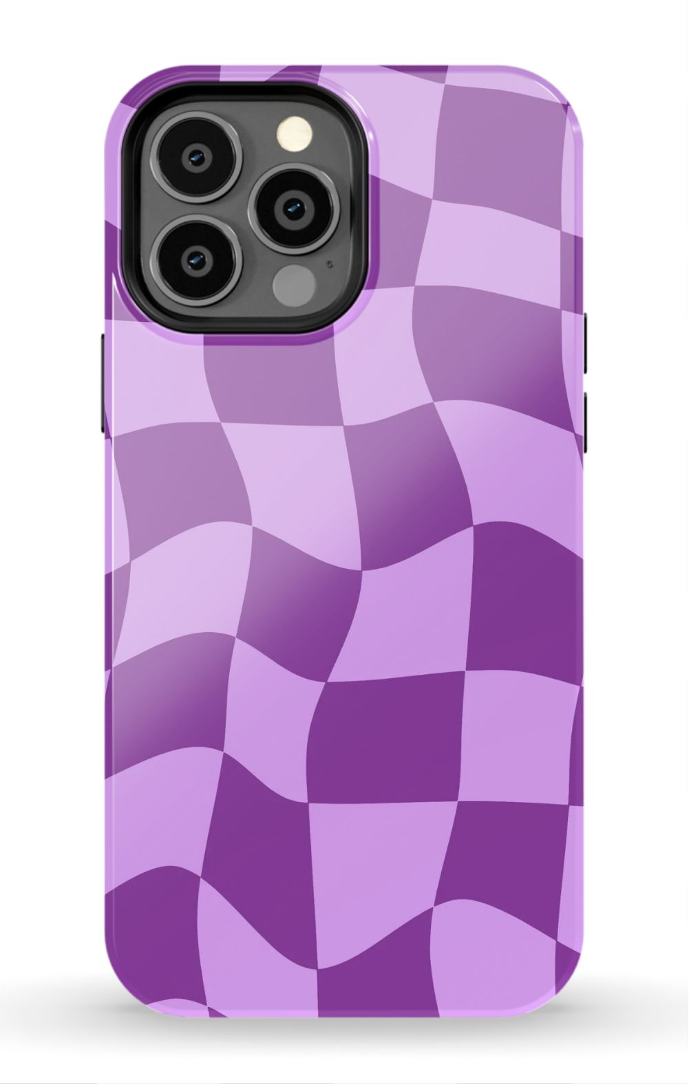 Purple Distorted Checkered Phone Case