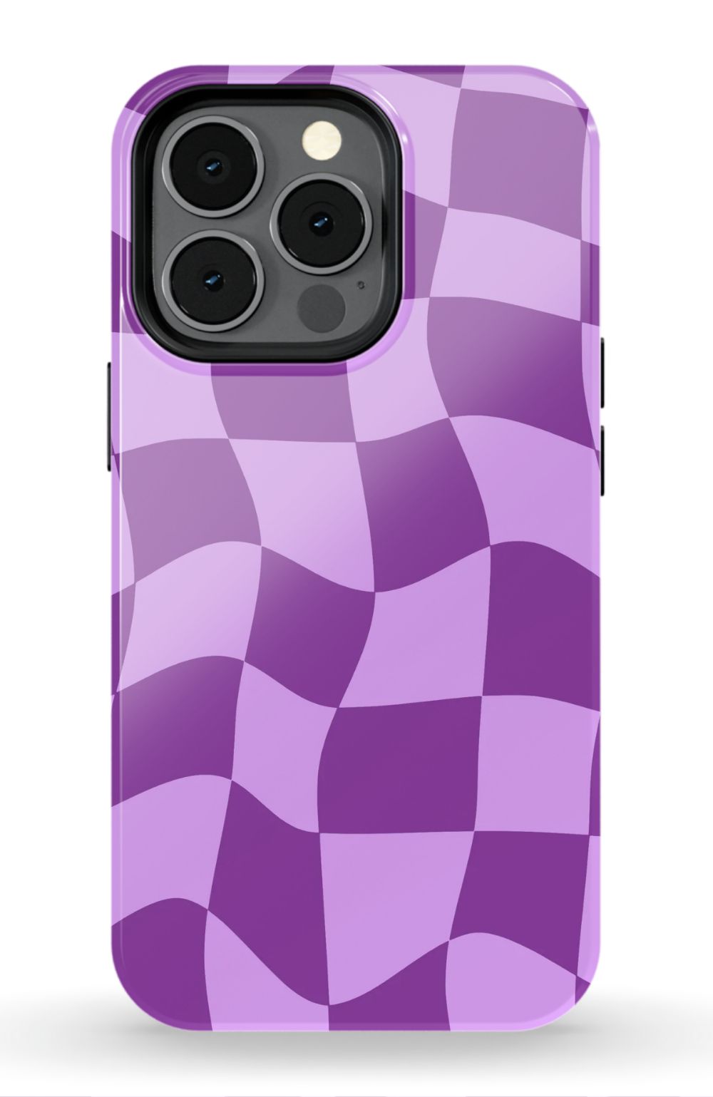 Purple Distorted Checkered Phone Case