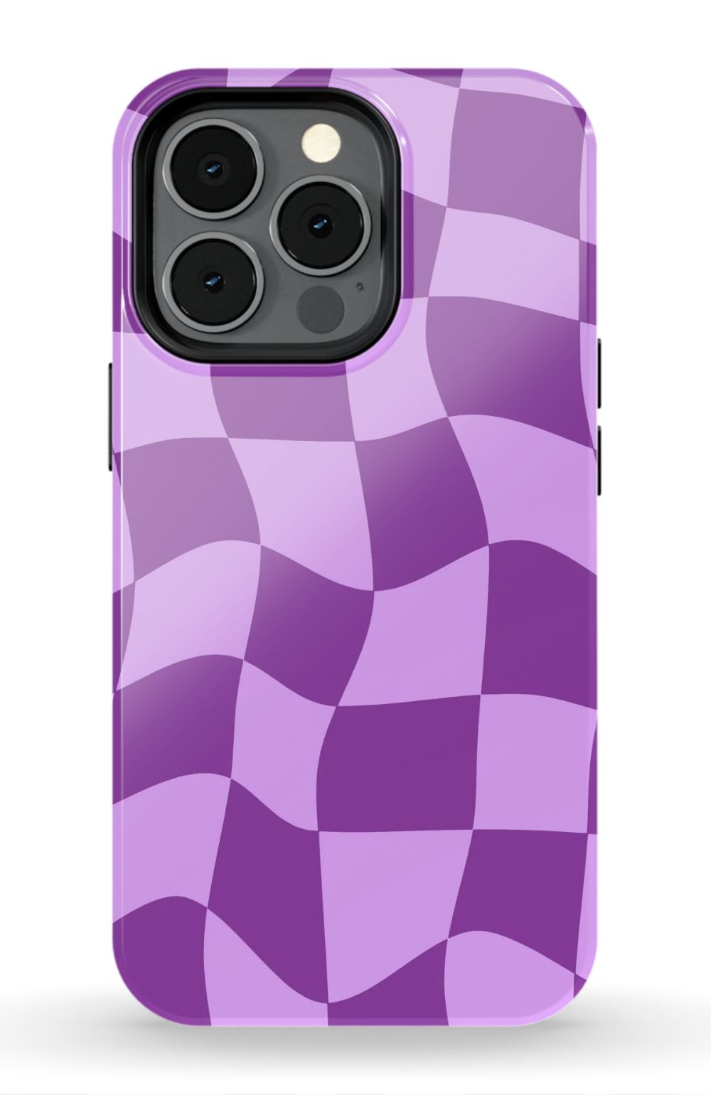 Purple Distorted Checkered Phone Case