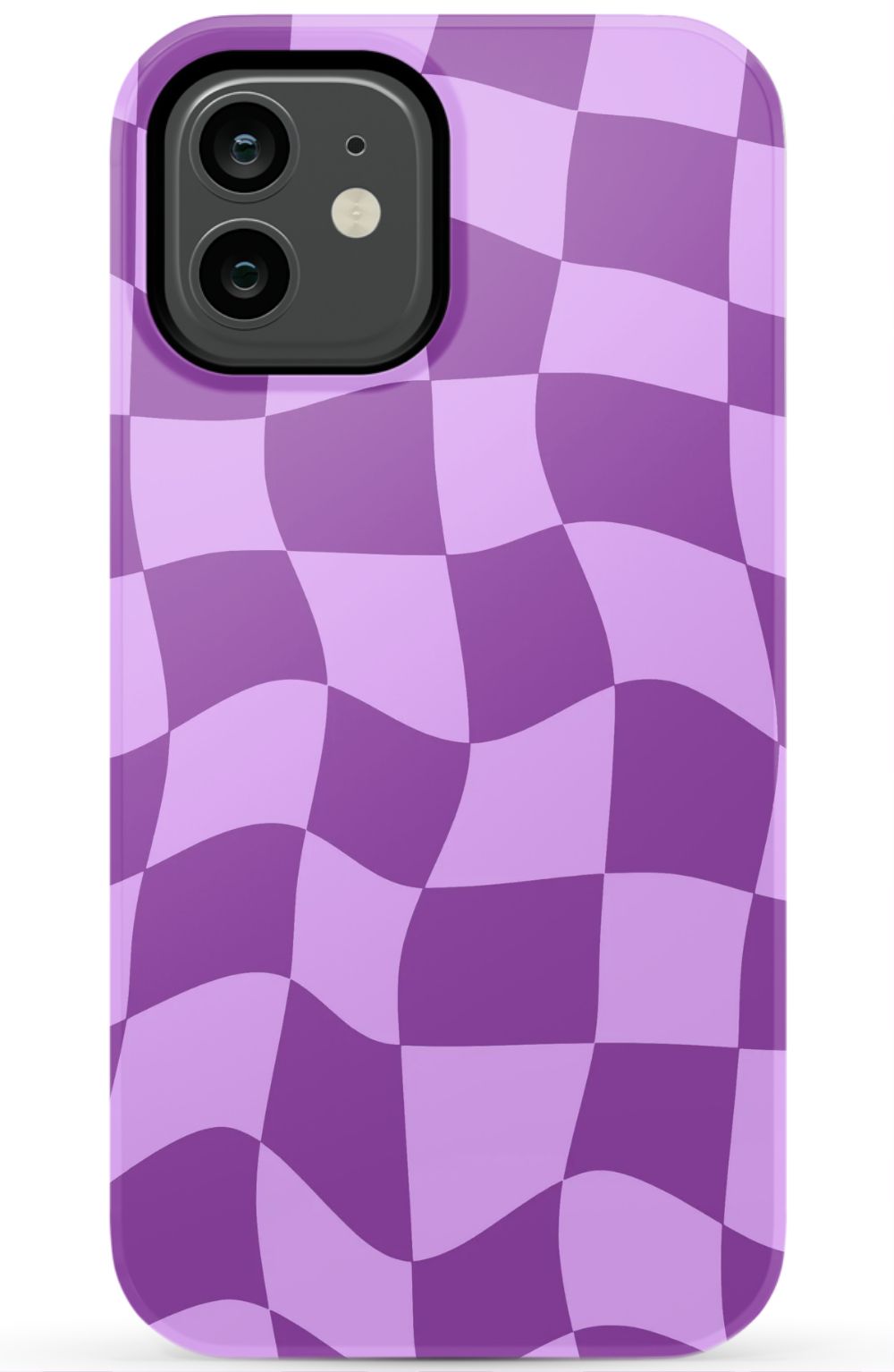 Purple Distorted Checkered Phone Case
