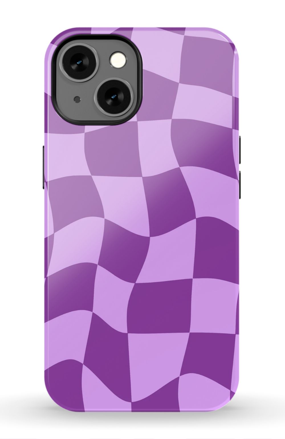 Purple Distorted Checkered Phone Case