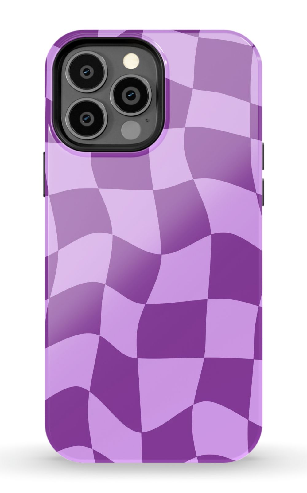 Purple Distorted Checkered Phone Case