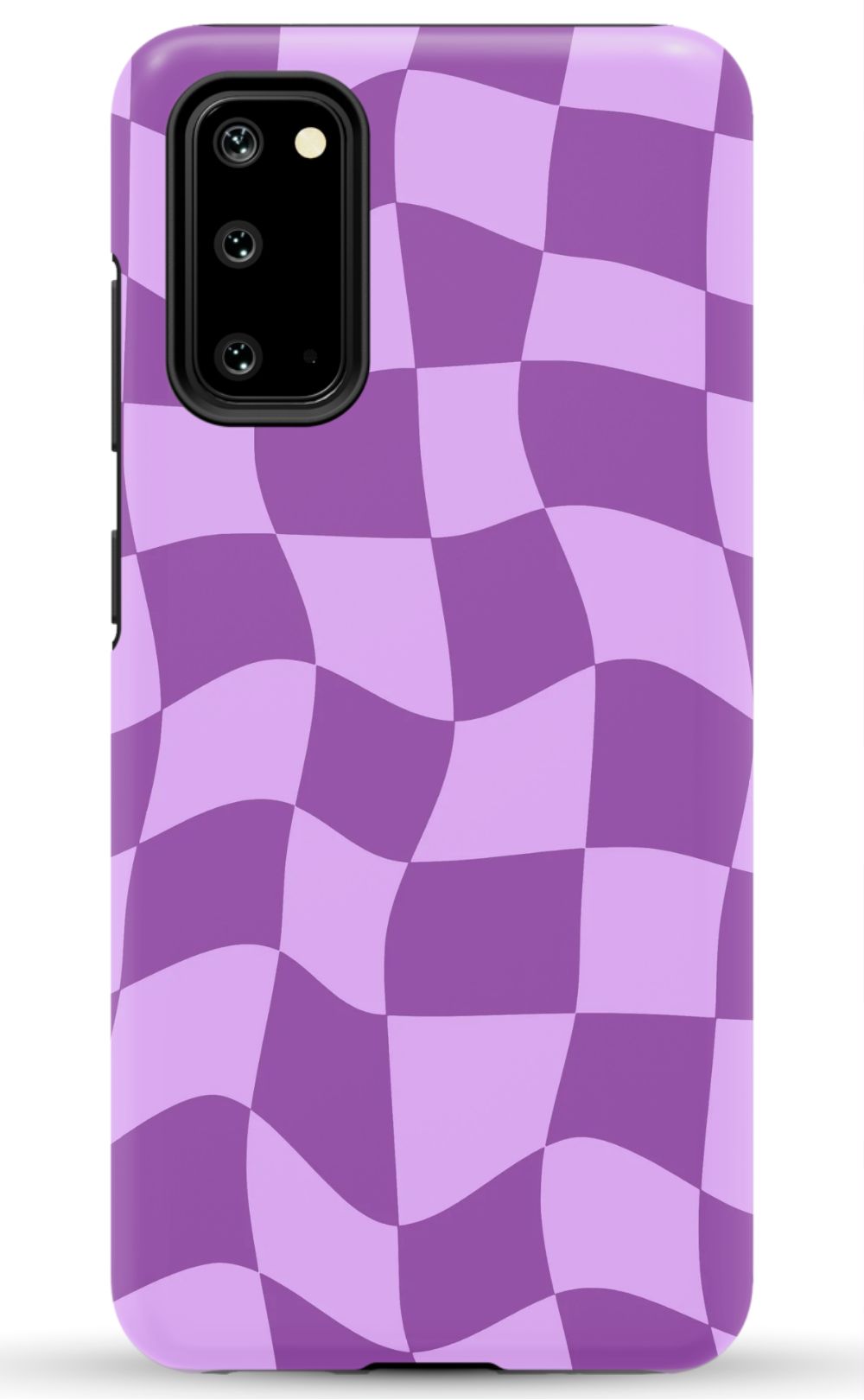 Purple Distorted Checkered Phone Case