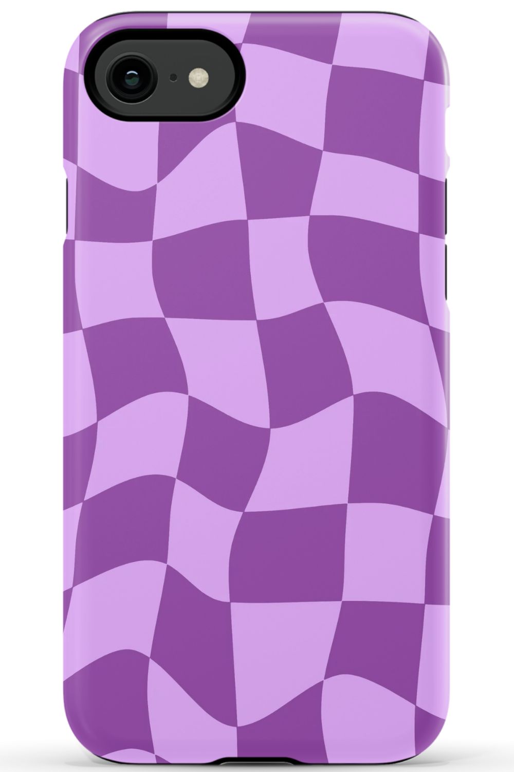 Purple Distorted Checkered Phone Case