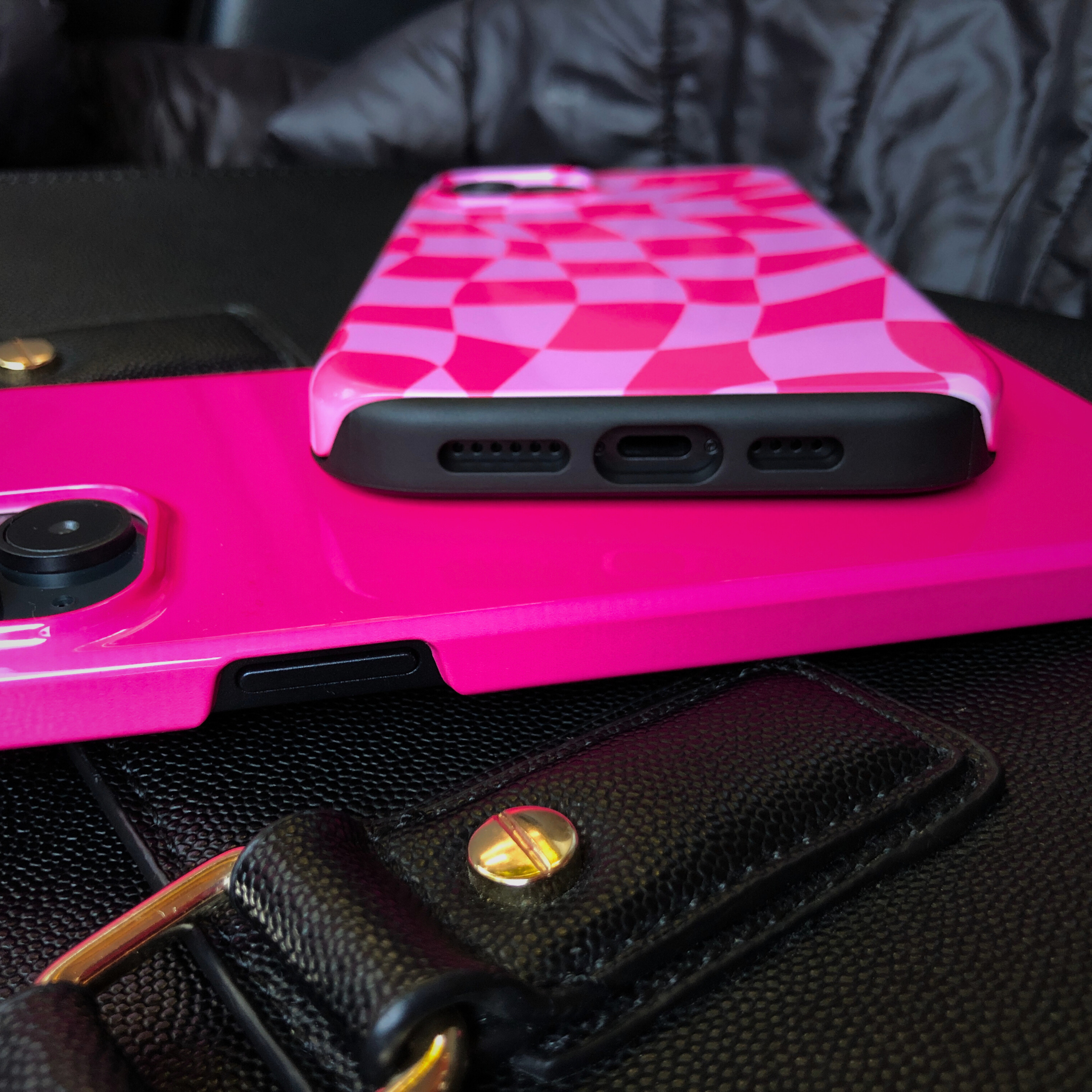 Pink Distorted Checkered Phone Case, B7Cases, Phone, Phone Case, Tough Case, Snap Case, iPhone, Apple, iPhone Case, Cover, MagSafe, Samsung Galaxy, iPhone X, XS, XS max, XR, 11, 12, iPhone SE, 13, Mini, iPhone 14, Plus, iPhone 15, 15 plus, 15 pro, 15 pro max, Galaxy S10, S20, S21, S22, S23, Checkered Phone Case, Checker, Check, Checked, Chess, Square, Geometric, Mosaic, Grid, Warped, Swirl, Distorted, Retro, Vintage, Hippie, Hipster, Groovy, Spire, Tile, Spiral, Geometric Shape, Checkerboard, Plaid, Wavy