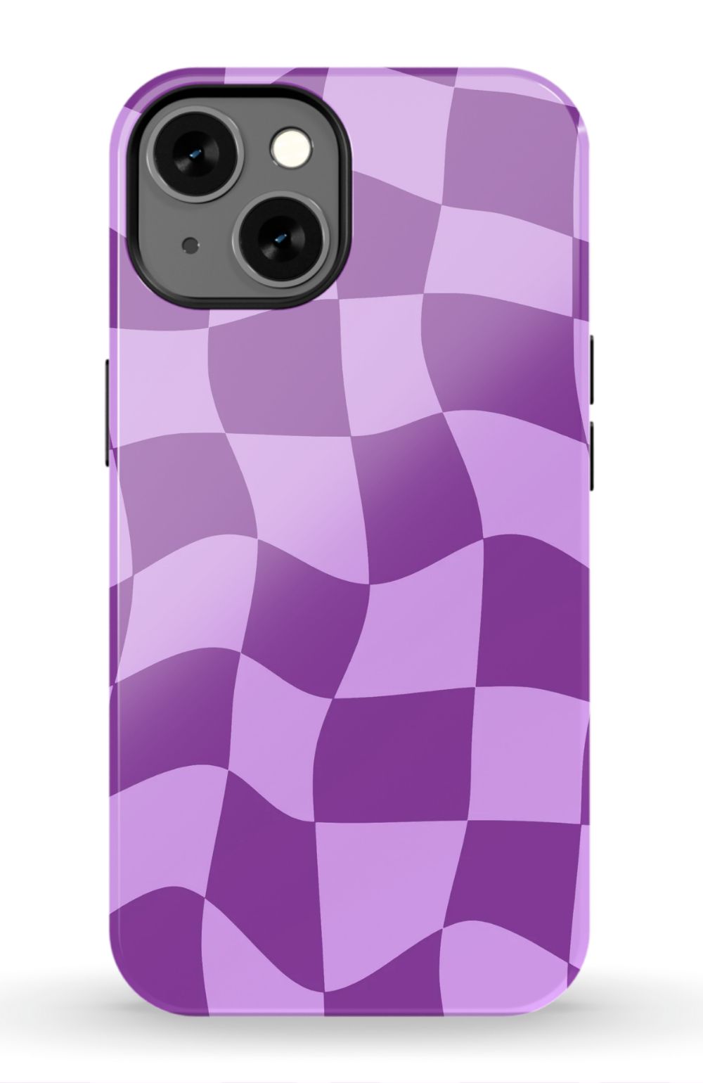Purple Distorted Checkered Phone Case