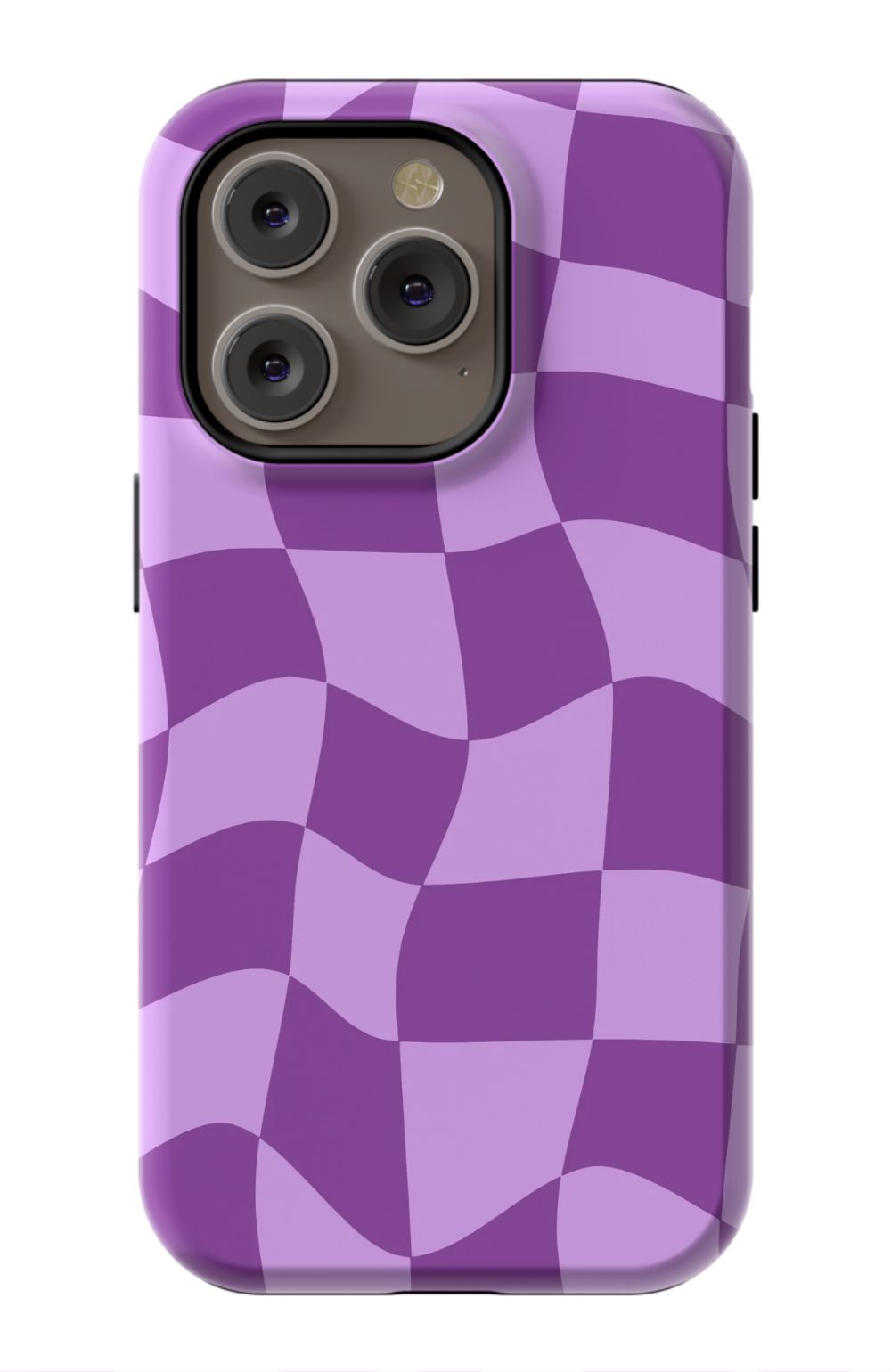 Purple Distorted Checkered Phone Case