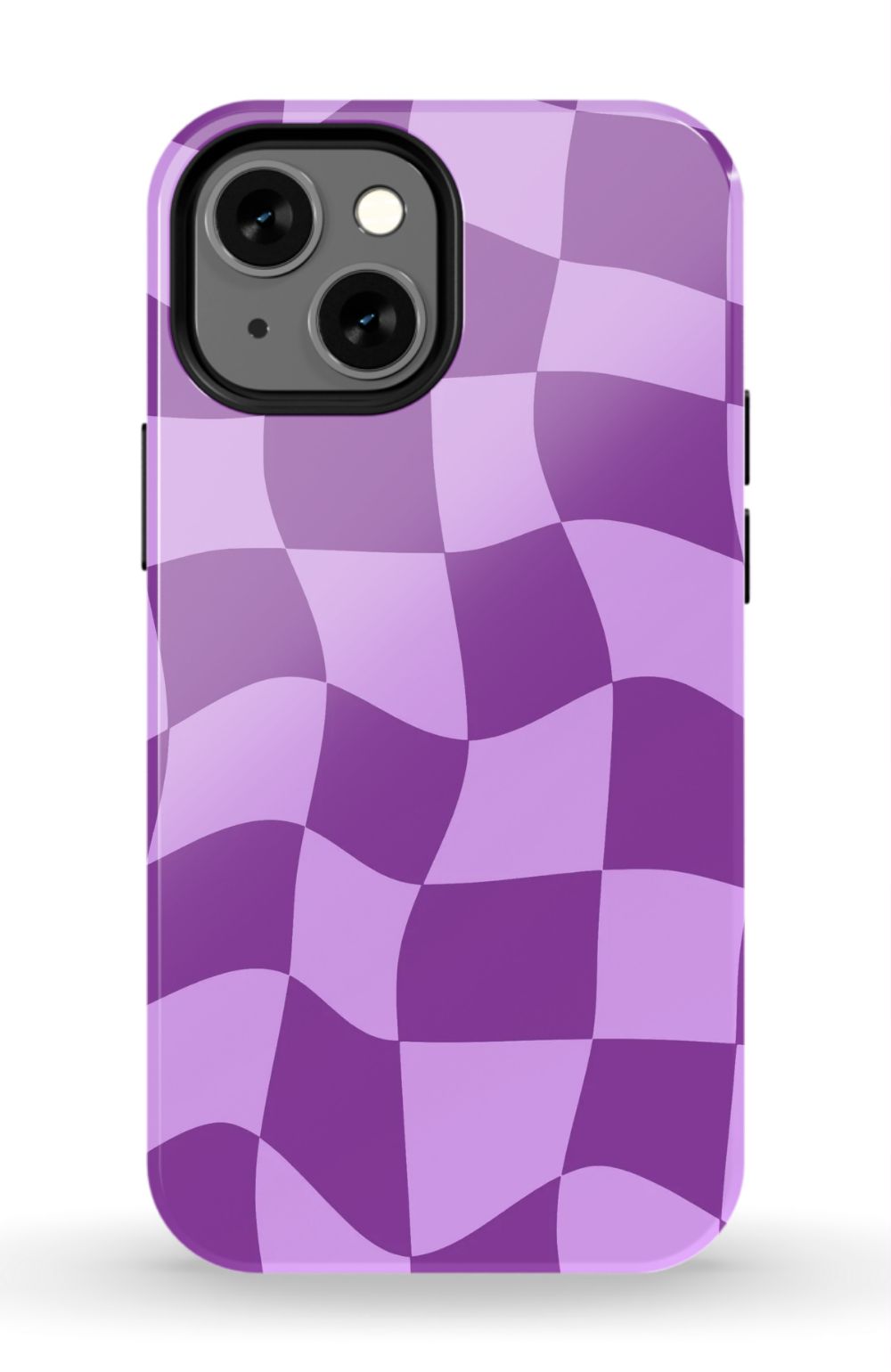 Purple Distorted Checkered Phone Case