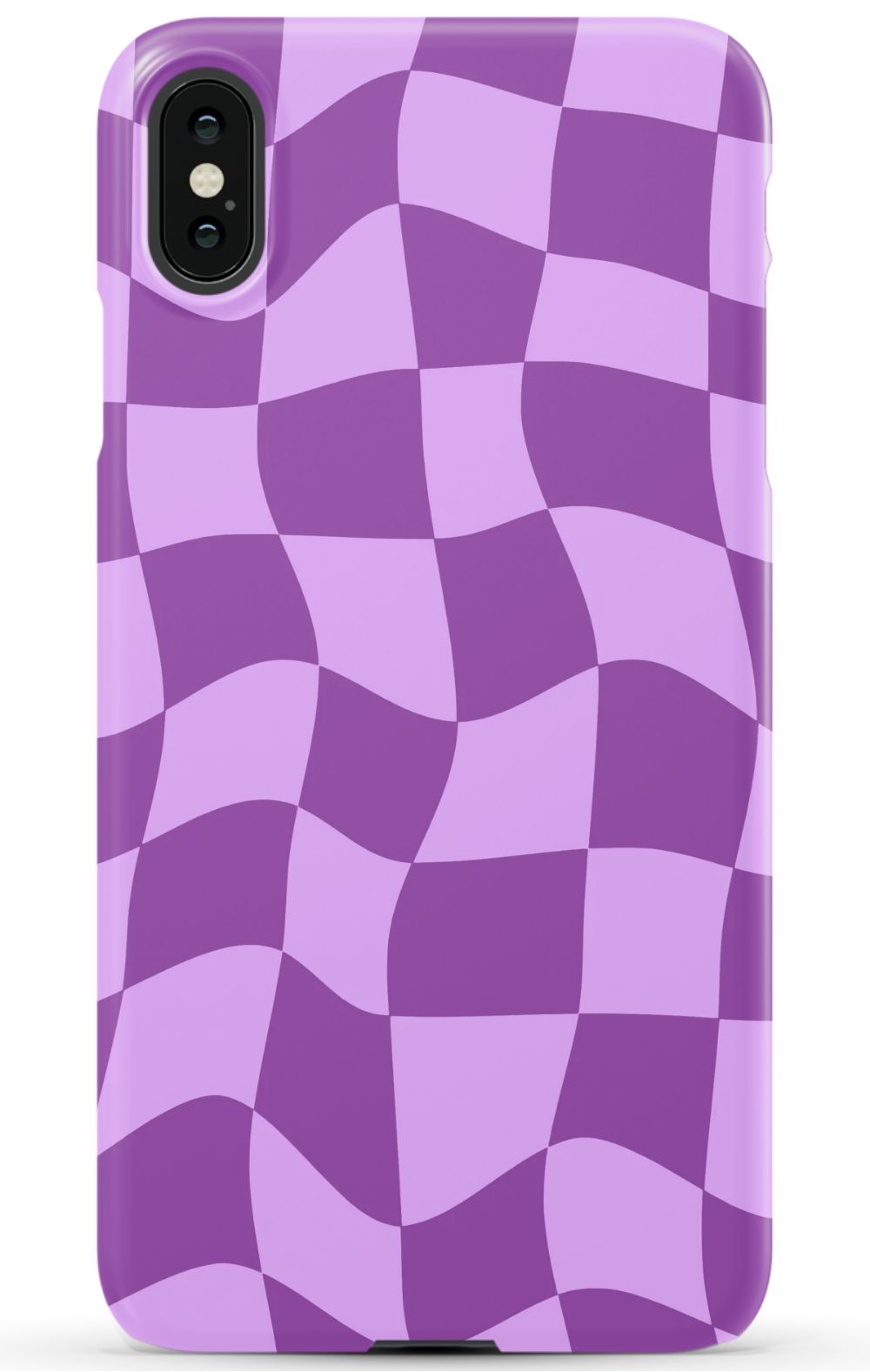 Purple Distorted Checkered Phone Case