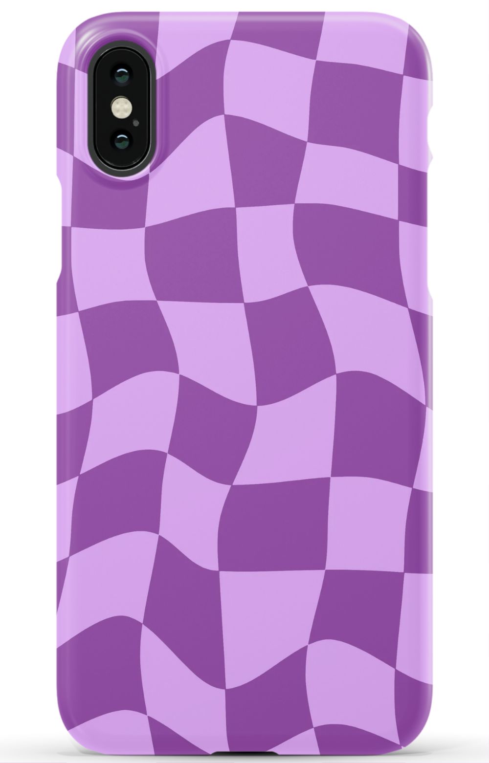 Purple Distorted Checkered Phone Case