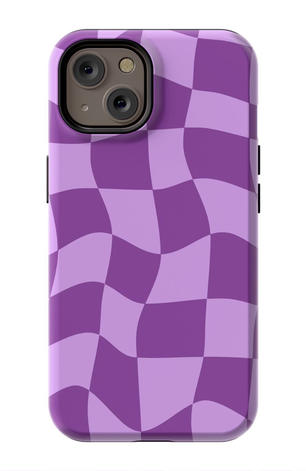 Purple Distorted Checkered Phone Case