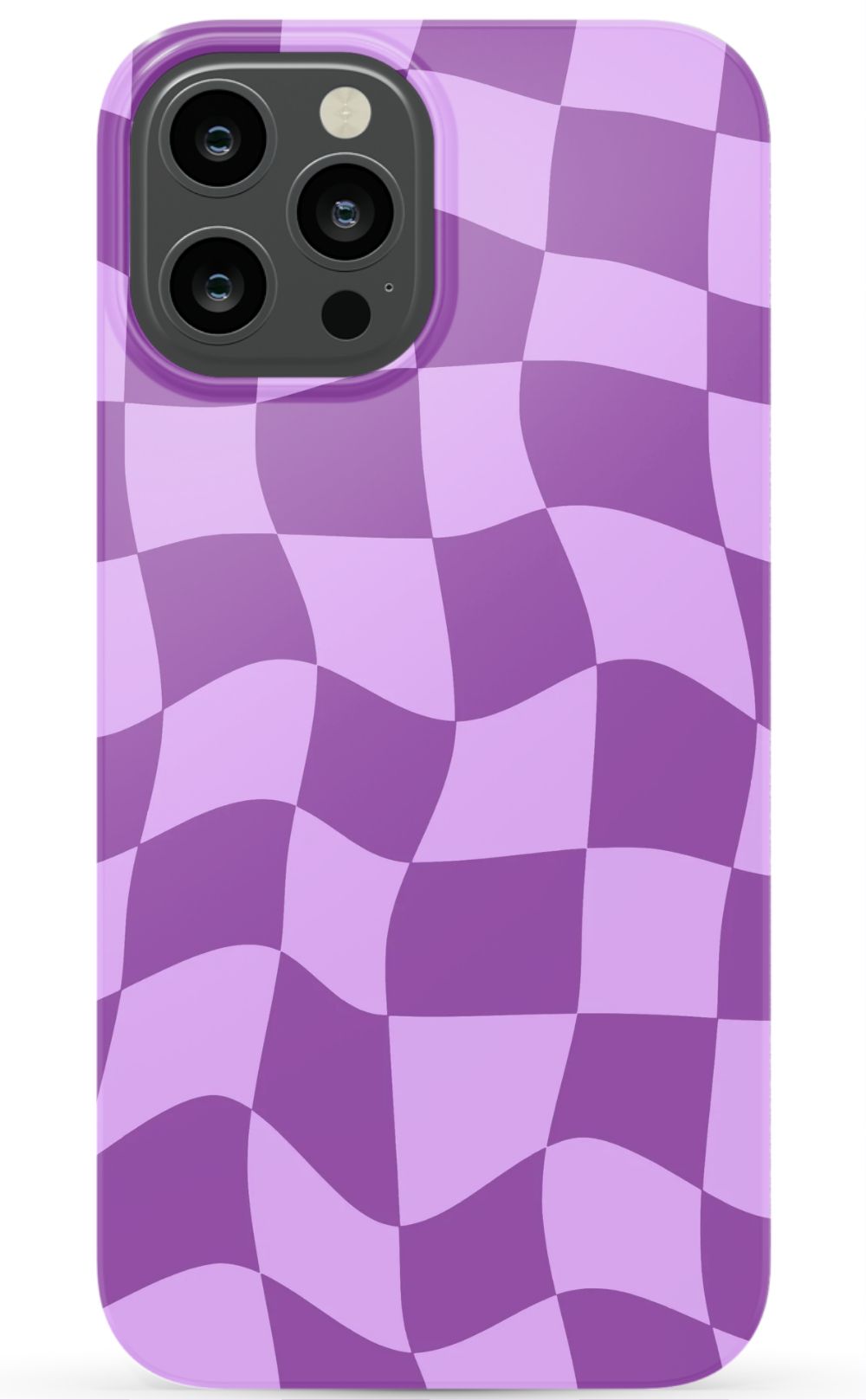 Purple Distorted Checkered Phone Case