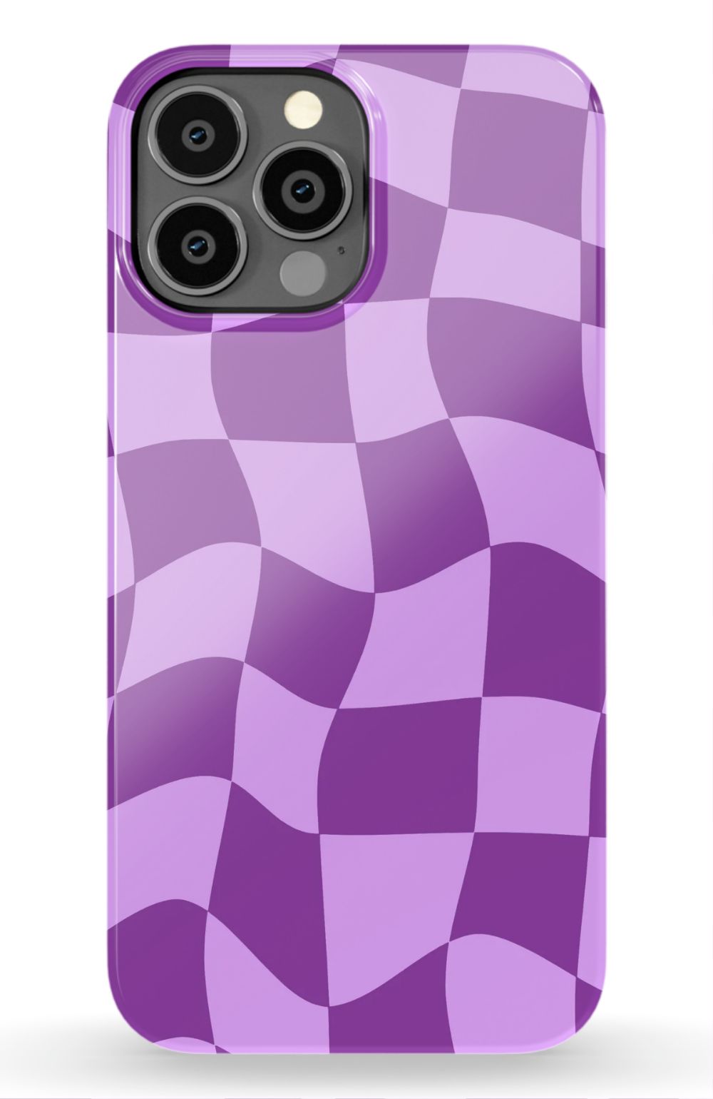 Purple Distorted Checkered Phone Case