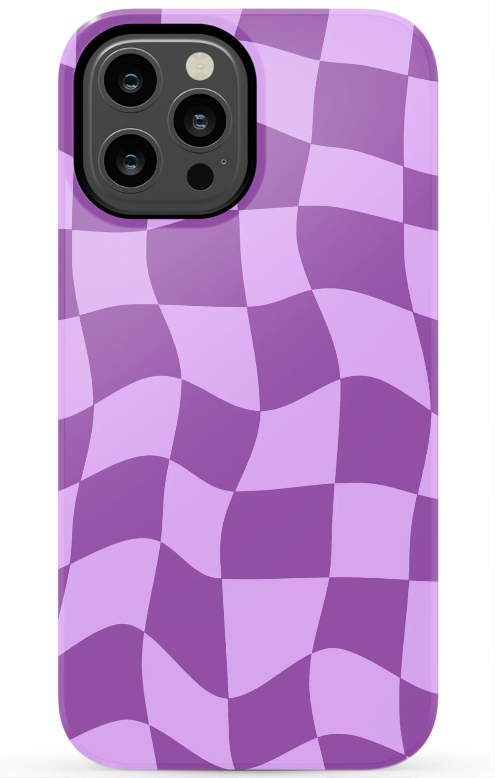 Purple Distorted Checkered Phone Case