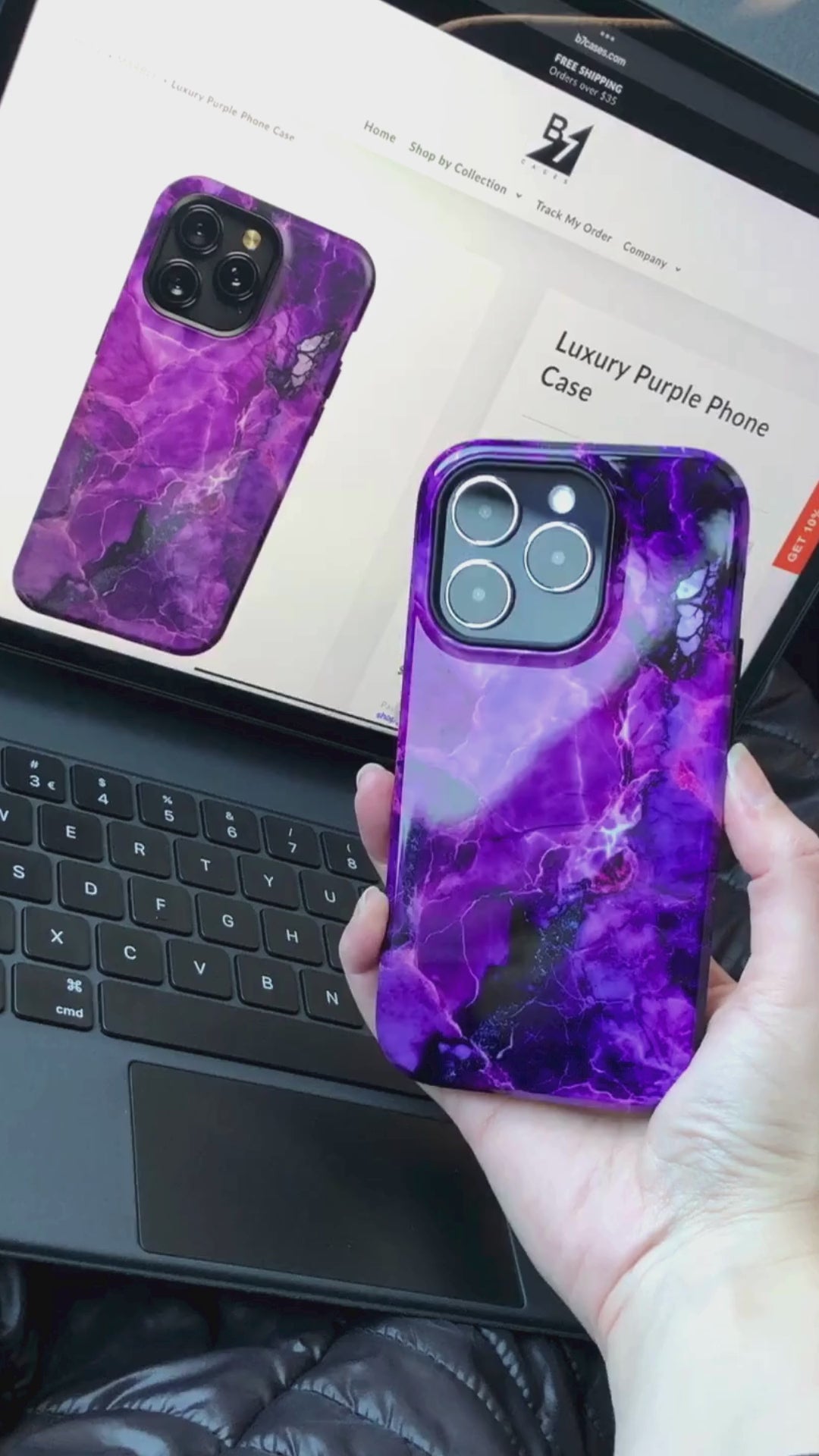 Luxury Purple Phone Case, B7Cases, Phone, Phone Case, Tough Case, Snap Case, iPhone, Apple, iPhone Case, Cover, MagSafe, Samsung Galaxy, iPhone X, XS, XS max, XR, 11, 12, iPhone SE, 13, Mini, iPhone 14, Plus, iPhone 15, 15 plus, 15 pro, 15 pro max, Galaxy S10, S20, S21, S22, S23, Galaxy S24, S24 Plus, S24 Ultra, Marble Phone Case, Purple Phone Case, Purple Marble, Sophisticated Style, Purple