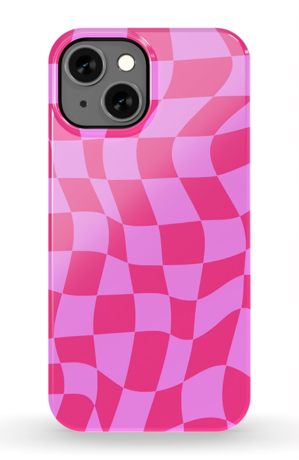 Pink Distorted Checkered Phone Case - B7Cases