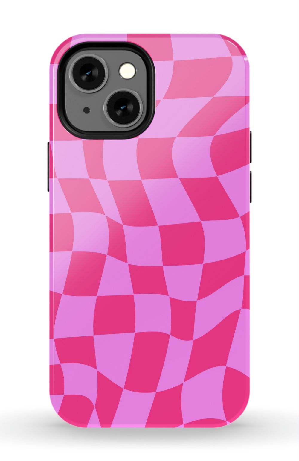 Pink Distorted Checkered Phone Case - B7Cases