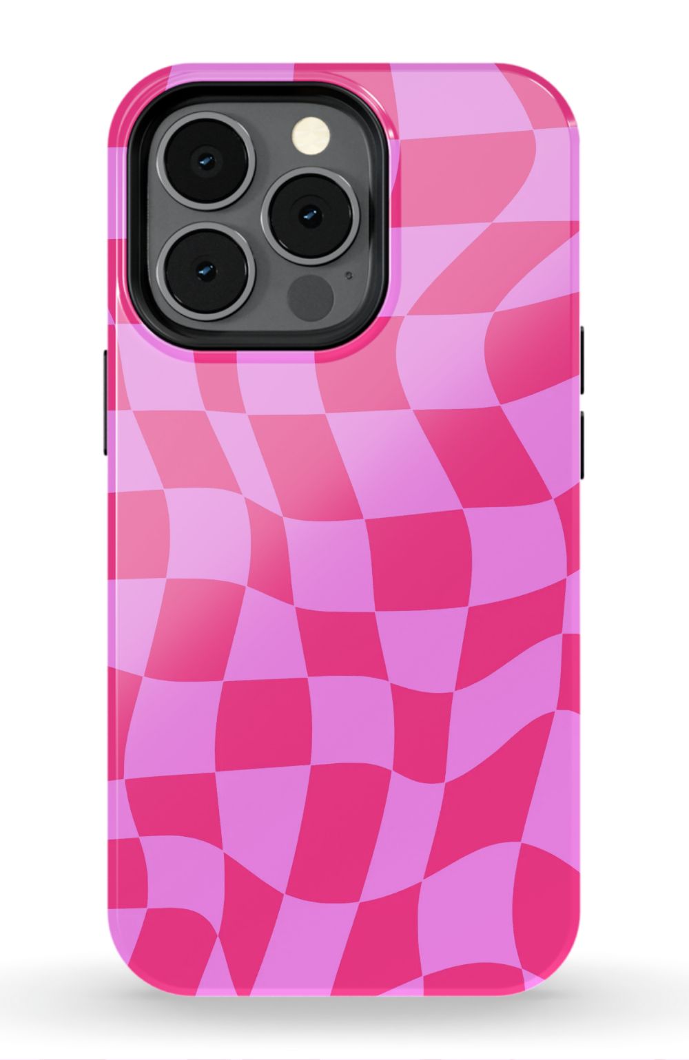 Pink Distorted Checkered Phone Case - B7Cases