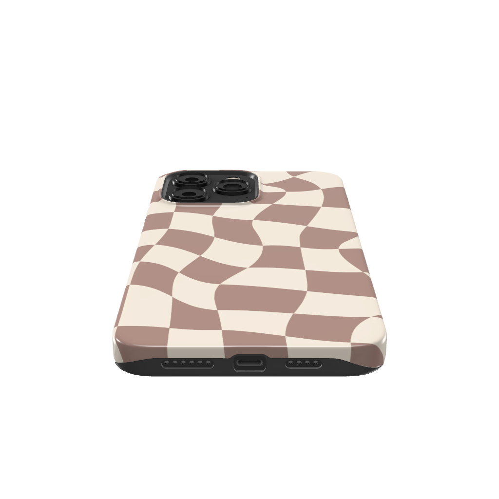 Light Brown Checkered Phone Case - B7Cases