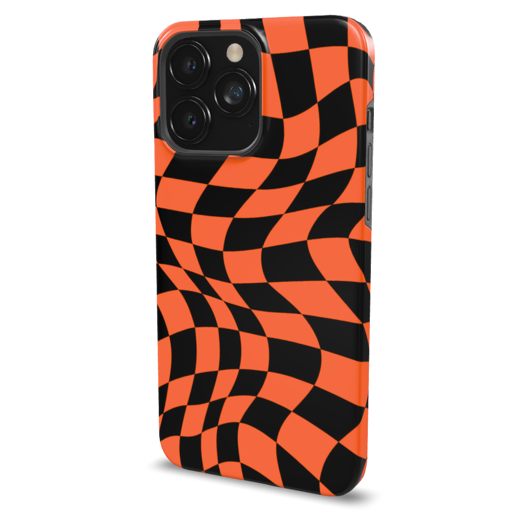 Orange Black Checkered Phone Case - B7Cases