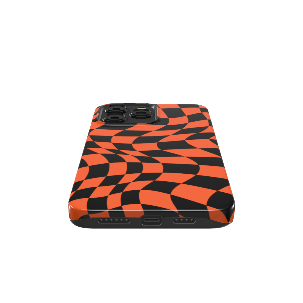 Orange Black Checkered Phone Case - B7Cases