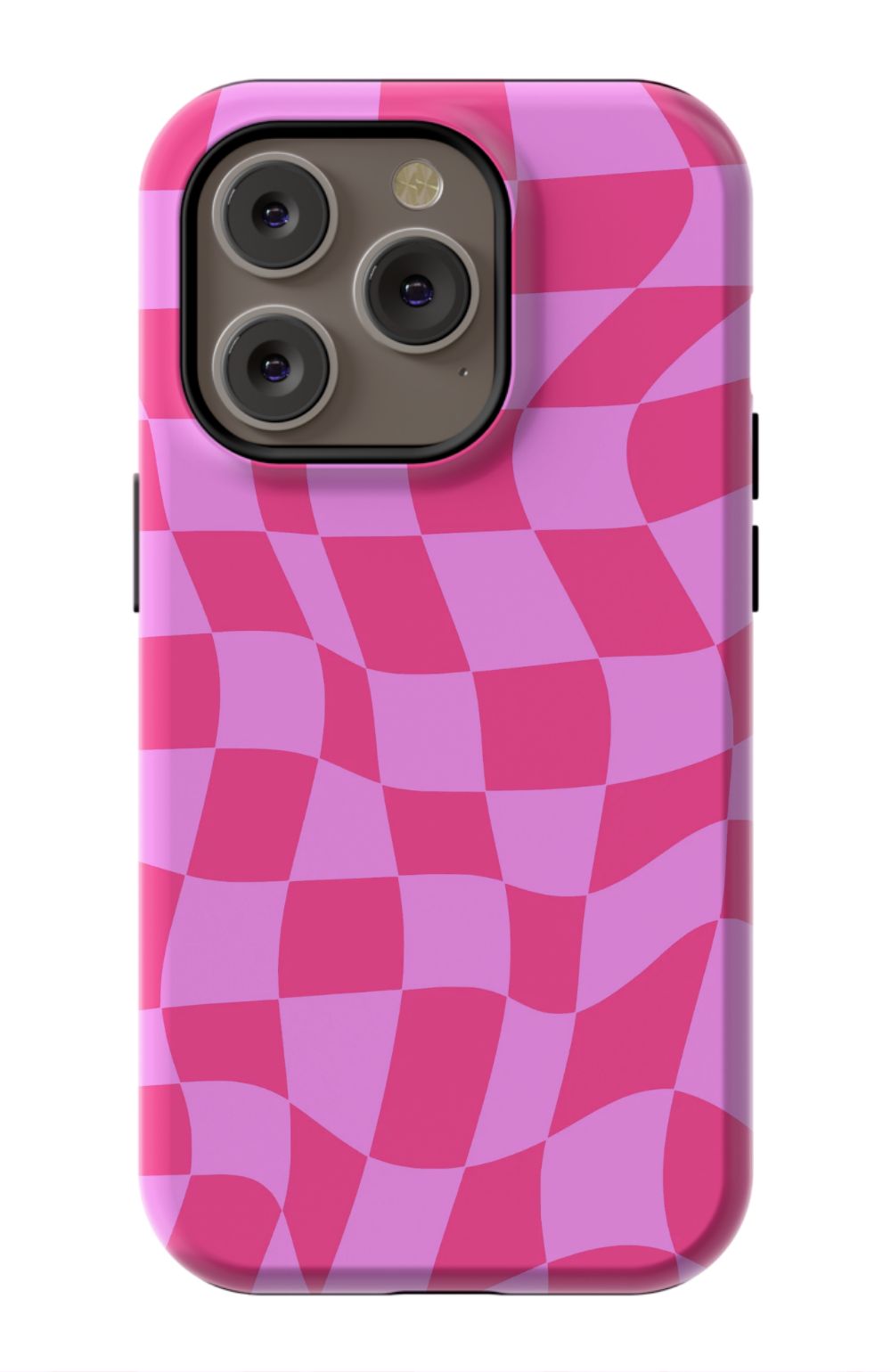 Pink Distorted Checkered Phone Case - B7Cases