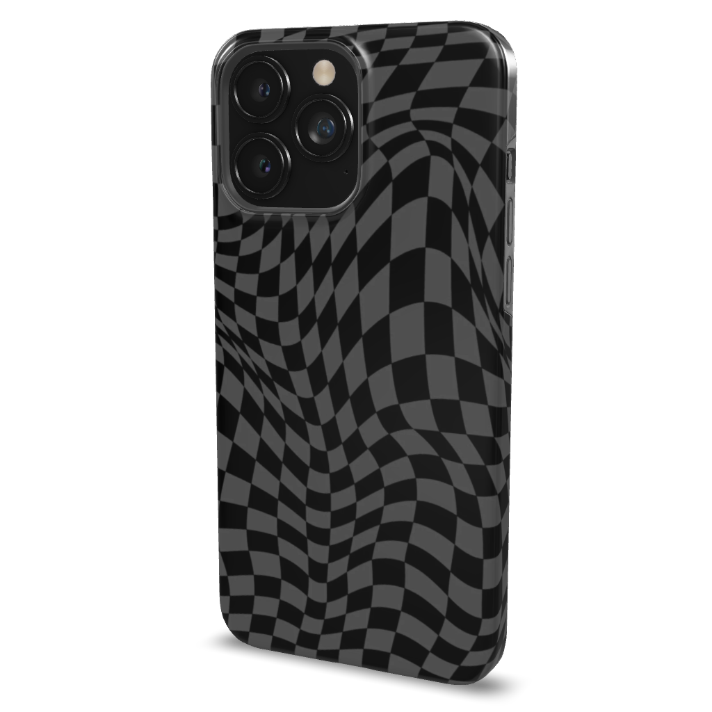 Gray Distorted Checkered Phone Case - B7Cases