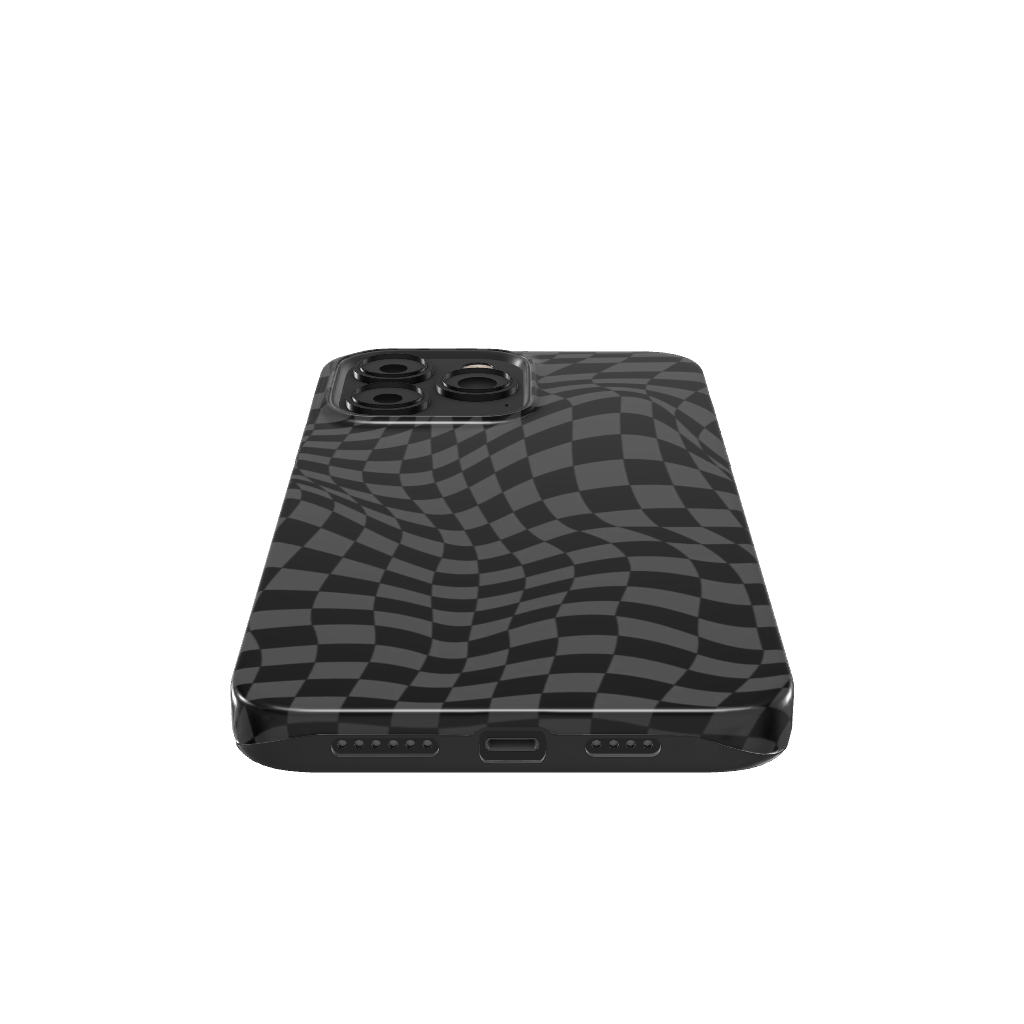 Gray Distorted Checkered Phone Case - B7Cases